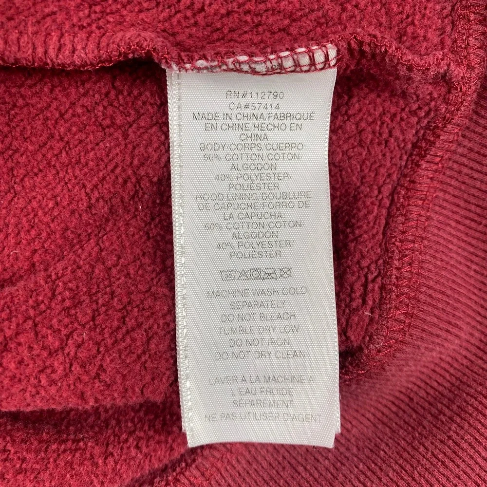 True Religion Men's XL Zip-Up Hoodie Maroon Buddha Horseshoe Graphic Sweatshirt
